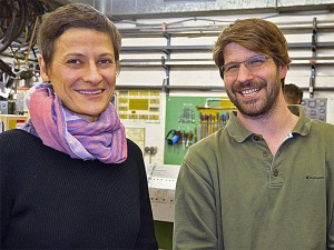 Veronika Stegmann, Leiterin des HEi (l.) und Matthias Dorsch, Werkstattleiter im HEi.
